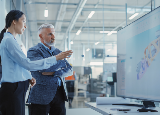 Engineer Talking with Industrial Parts Supplier About a New Solicitation