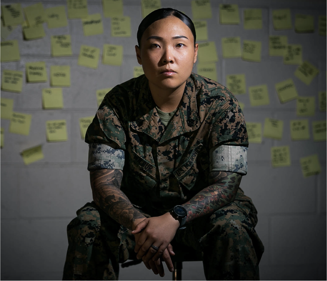 Design thinking with colorful notes on whiteboard