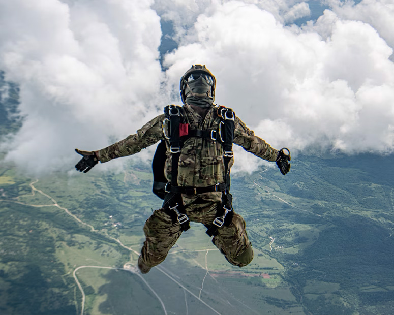 Skydiver in freefall